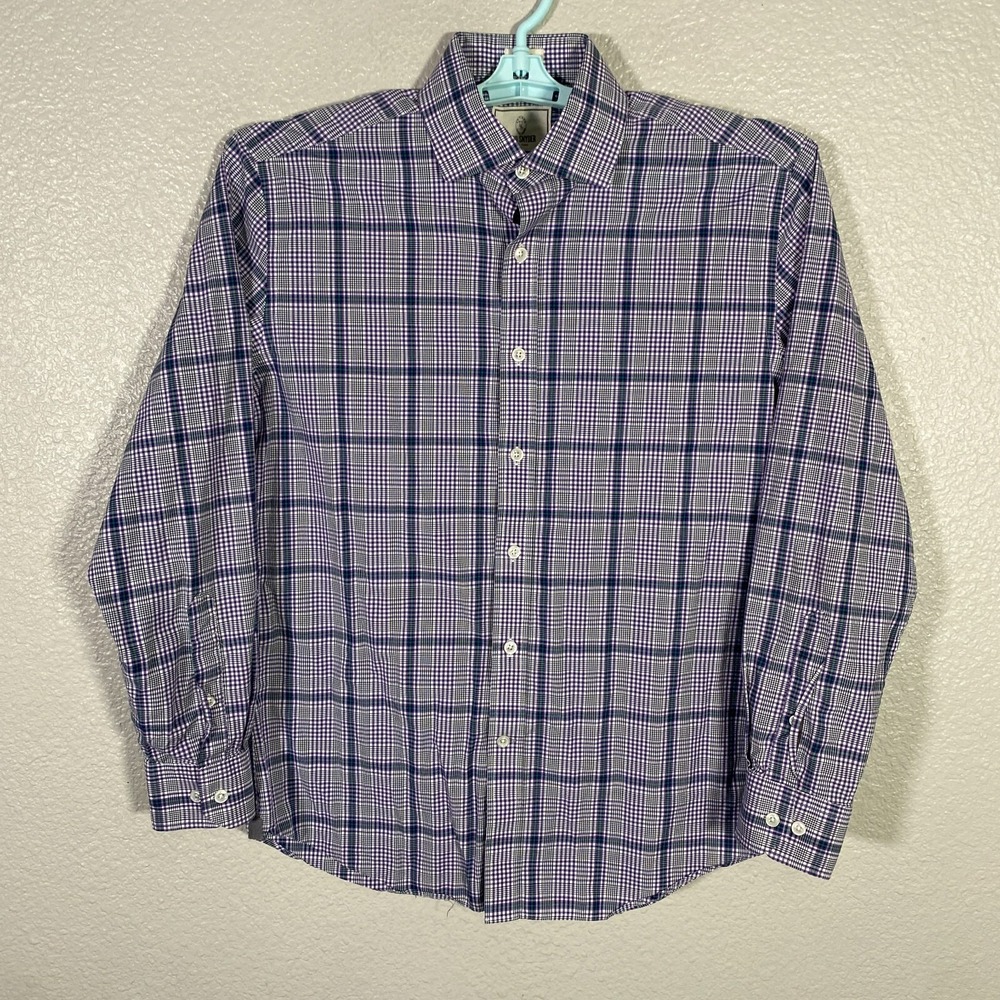 Todd Snyder Shirt Mens 15.5 - 32/33 Purple Button Up Long Sleeve Plaid Cotton‎